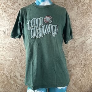 Vintage Top Dawg Shirt Adult Olive Green Large Single Stitch Mens 90s